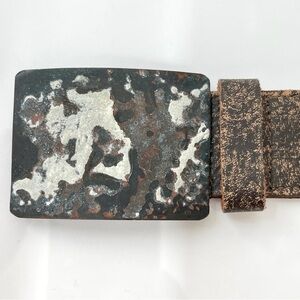 Animale Black and Brown Textured Belt